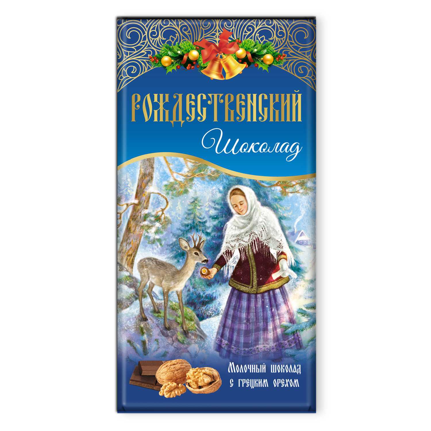 Т2906 Шоколад Рождественский/ грец.орех-карам/ 72гр