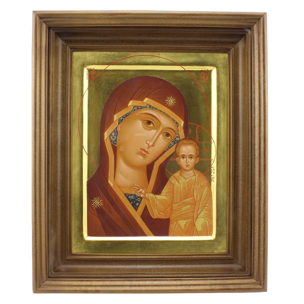 Икона БМ Казанская/ 265*300/ писанная/ киот Ясень