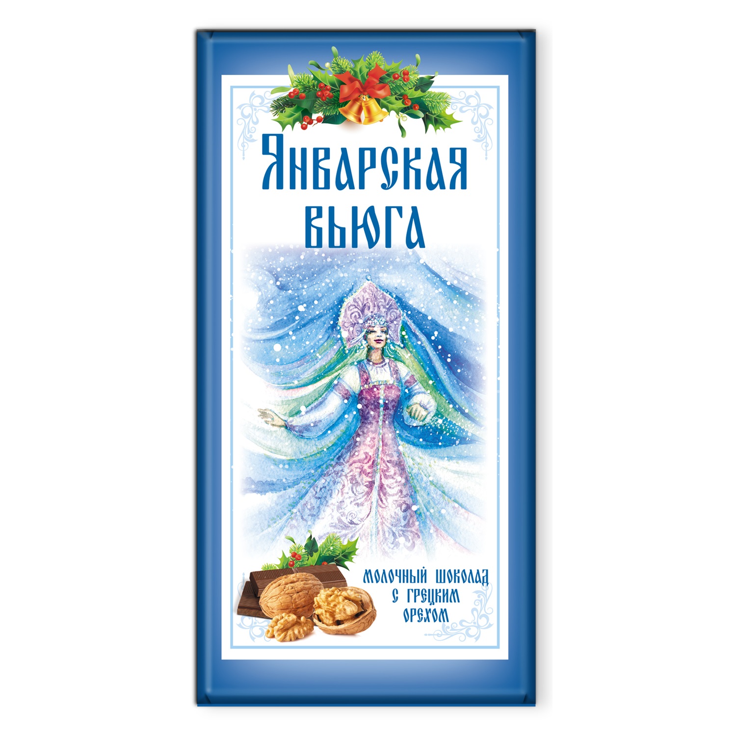 Т2916 Шоколад Январская вьюга/ грец.орех в карамели/ 72гр