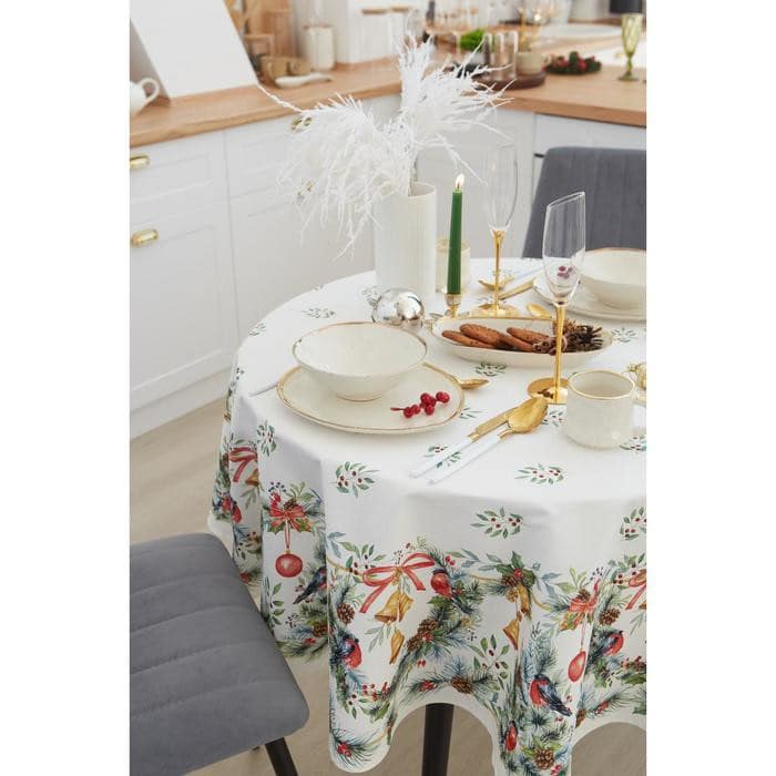 Скатерть Сhristmas bells d=220 см
