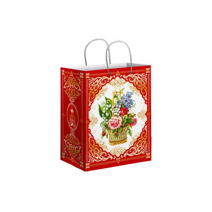 ПК-004М Пакет подарочный Корзина с цветами/ 23*18