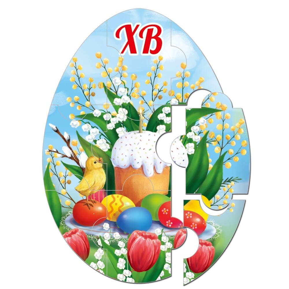 Магнитный пазл-Яйцо 95*135/ Кулич ландыш мимоза