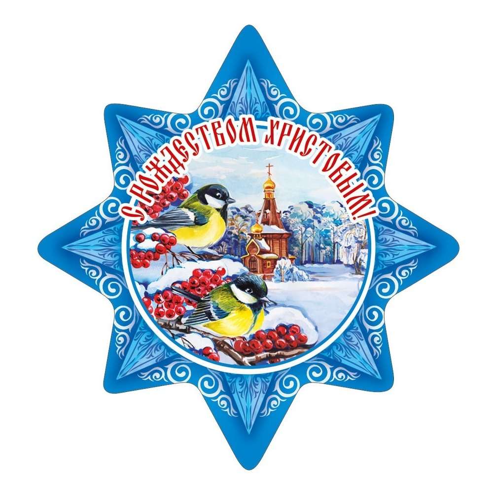 Магнит на картоне 90*95 мм РХ Синички