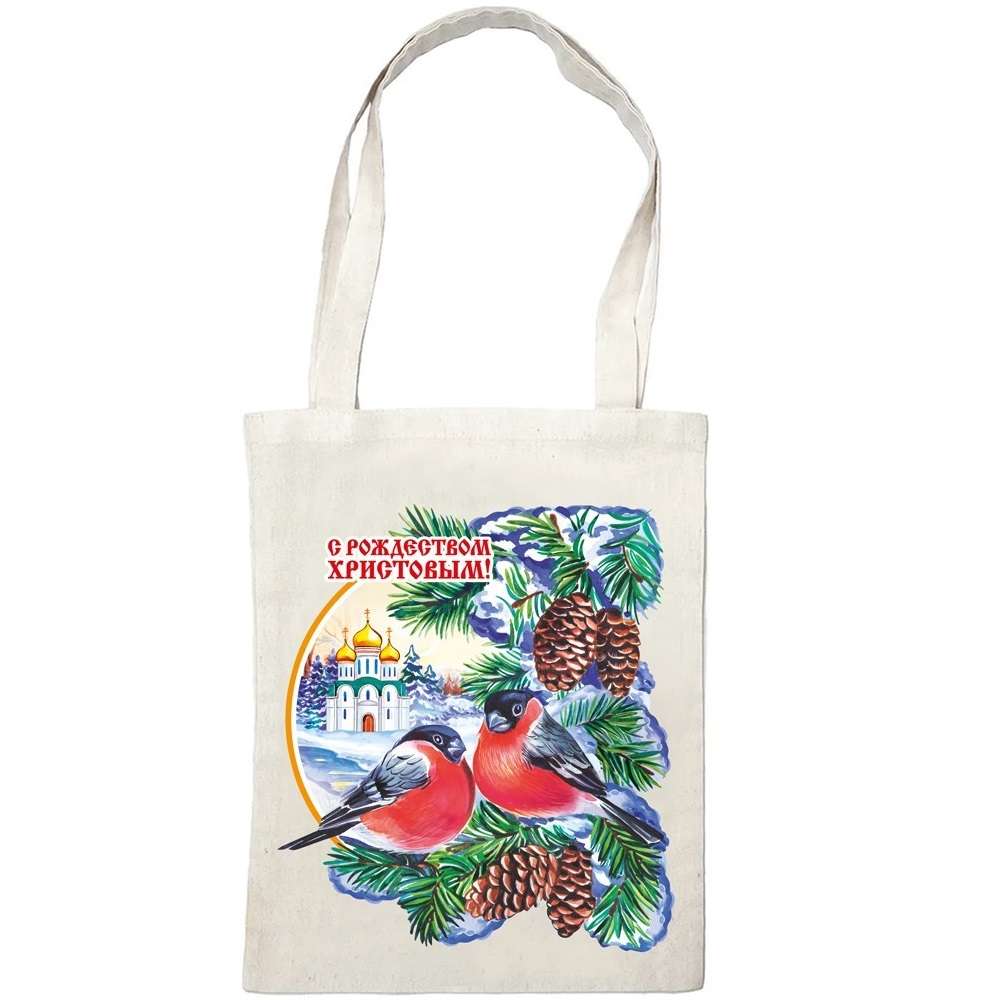 Сумка мини 35*39,5 см РХ, Снегири и Храм