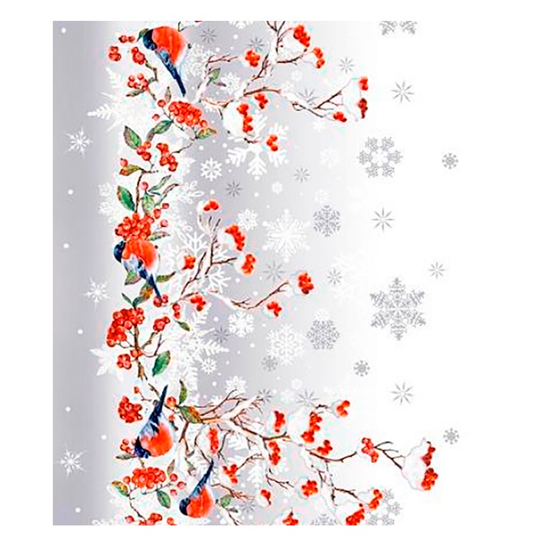 Полотенце кухонное Зимнее чудо-снегири, 50*60 см