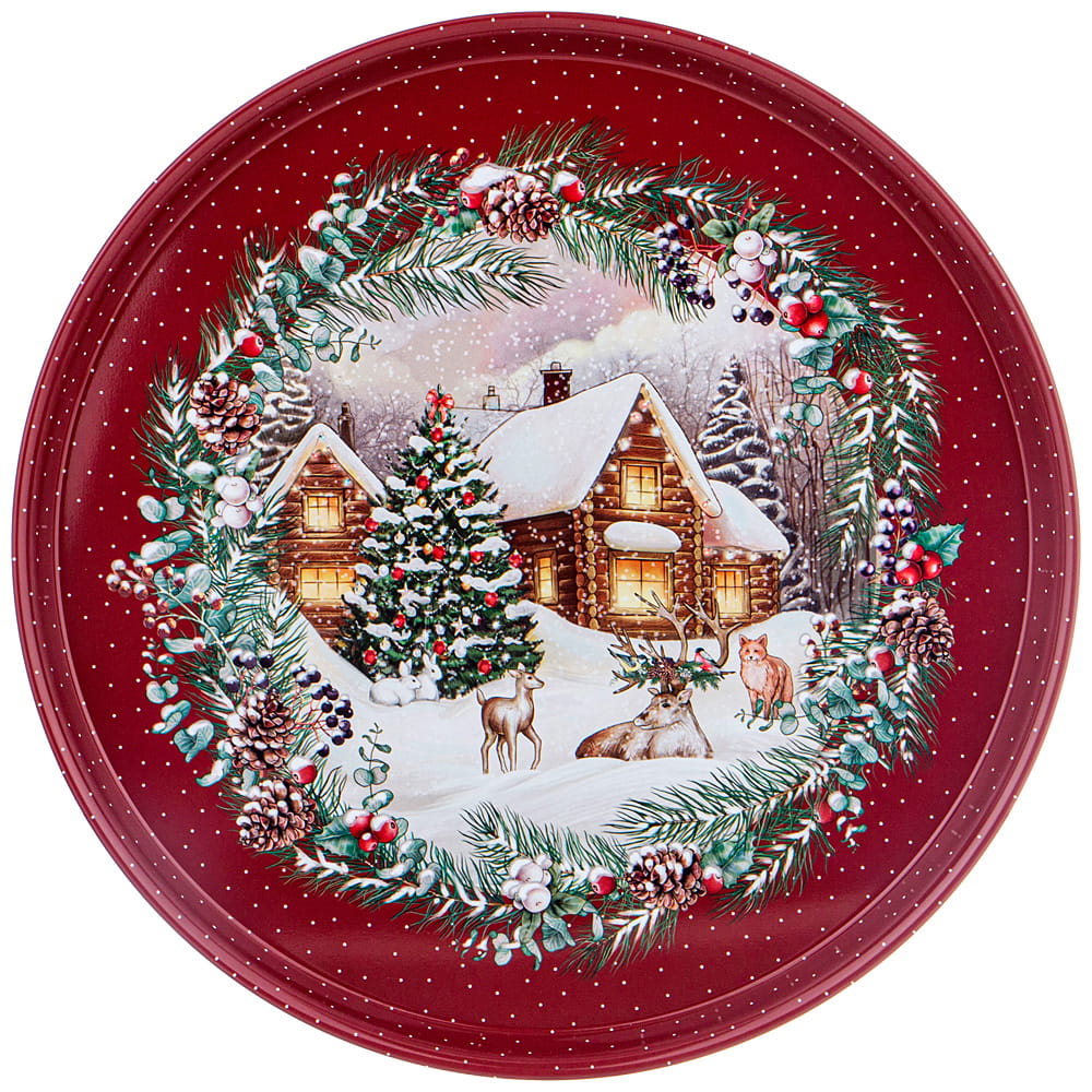 898-132 Поднос сервировочный Agness Новый год 33 см