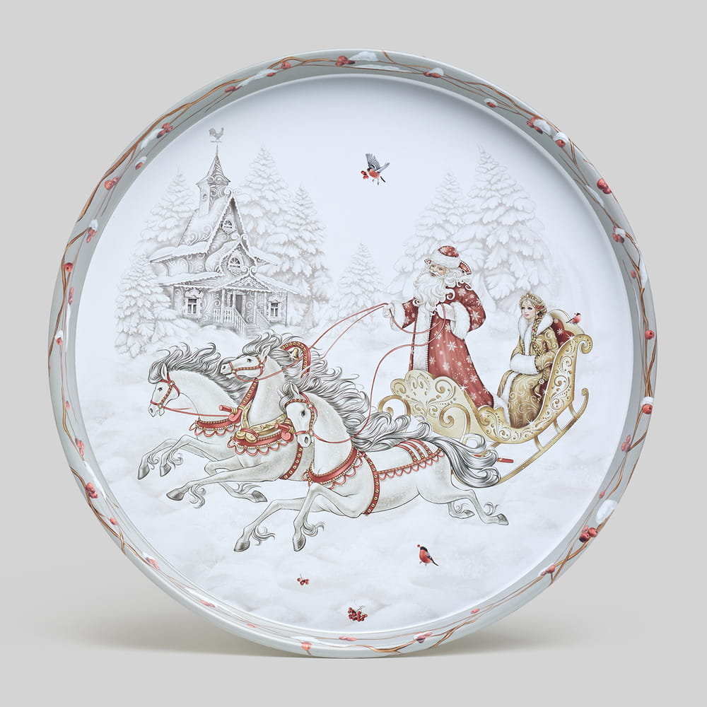 898-239 Поднос сервировочный Agness CHRISTMAS COLLECTION 33 см