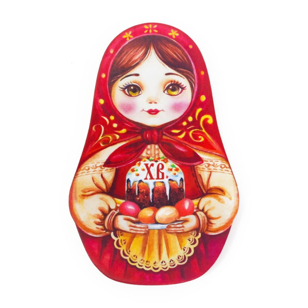 Магнит мдф ХВ Матрешка с куличом