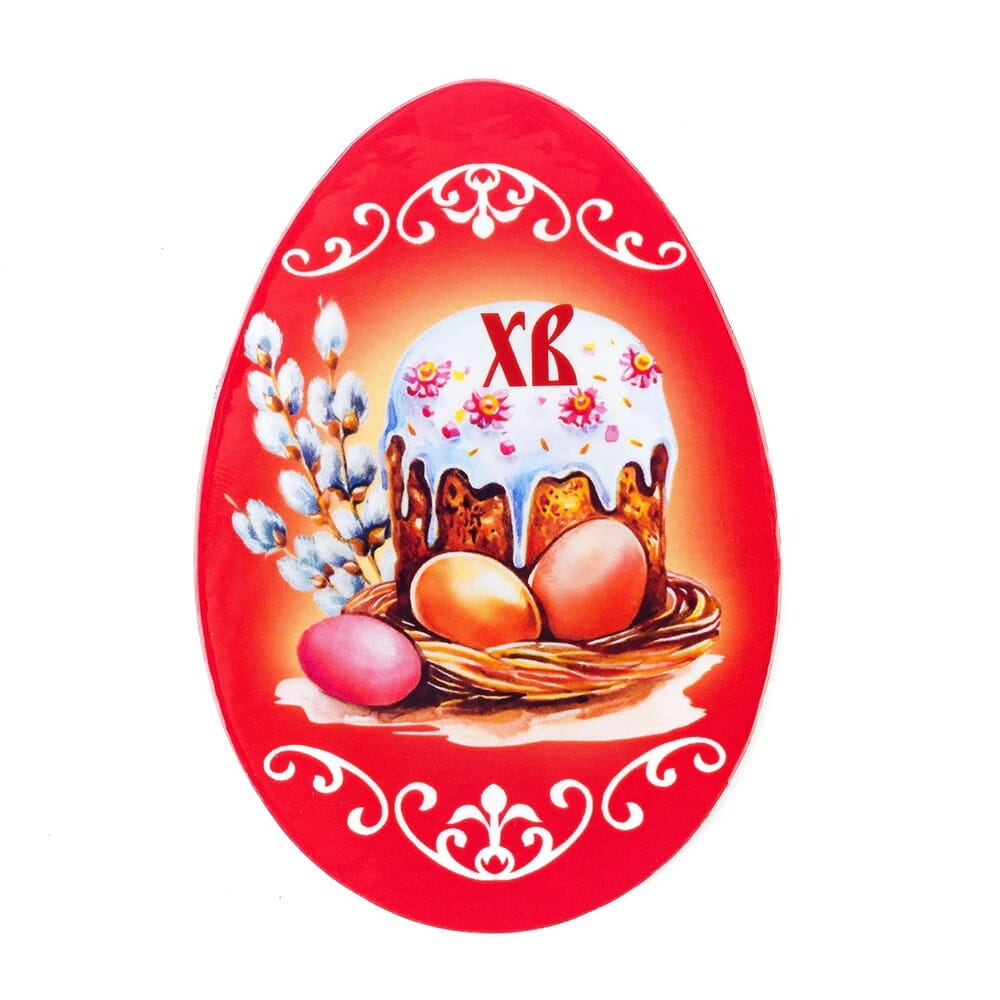 Магнит на картоне яйцо, ХВ Кулич, яйца, верба