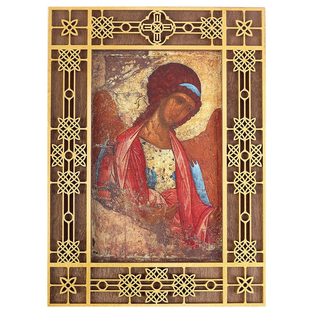 Икона Архангел Михаил резная рамка