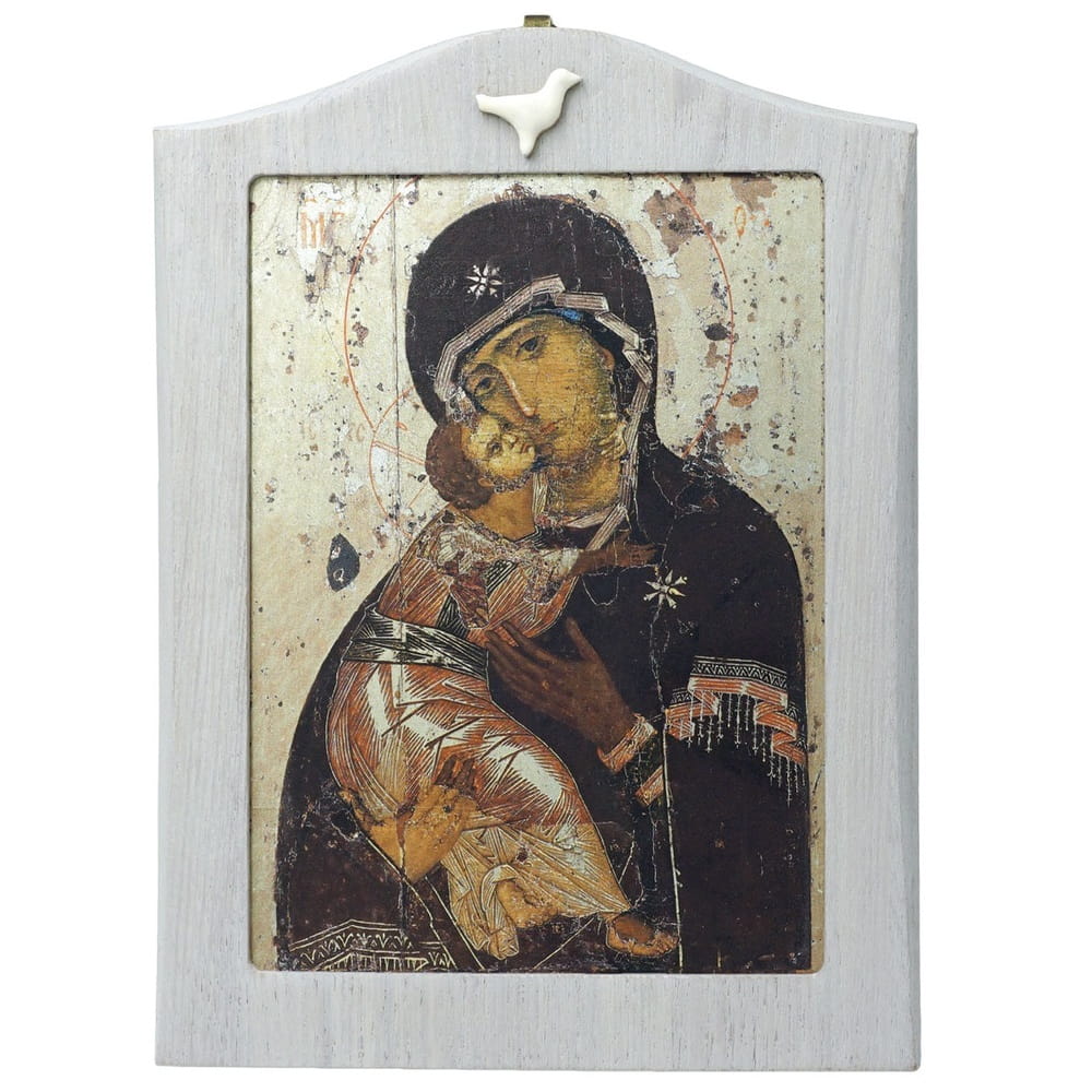 Икона БМ Владимирская в рамке с птичкой 16*21 см
