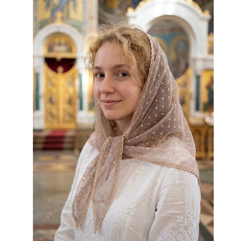 Косынка 150*95 см, коричневый