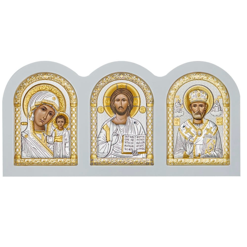 Триптих Спаситель- БМ Казанская-Св.Николай 11*23 см