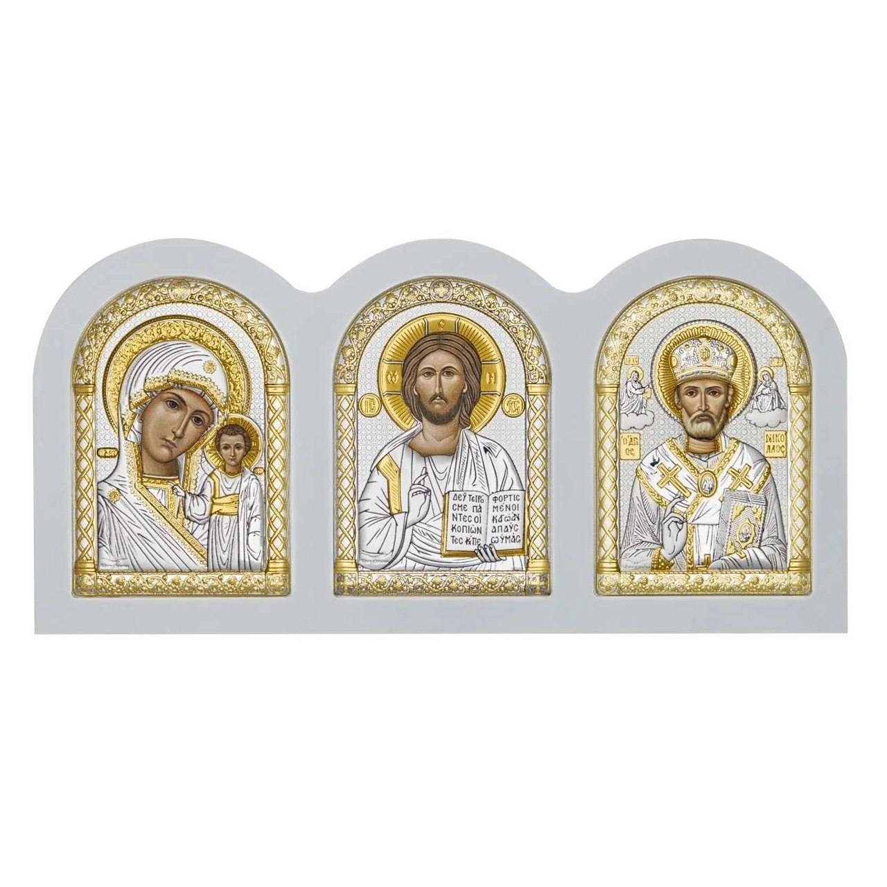 Триптих Спаситель- БМ Казанская-Св.Николай 7,5*16 см