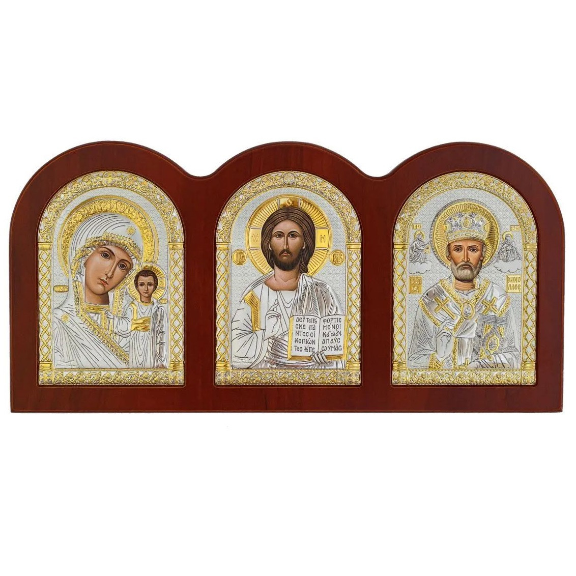 Триптих Спаситель- БМ Казанская-Св.Николай 11*23 см